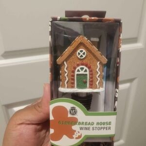 Festive Gingerbread House Bottle Stopper